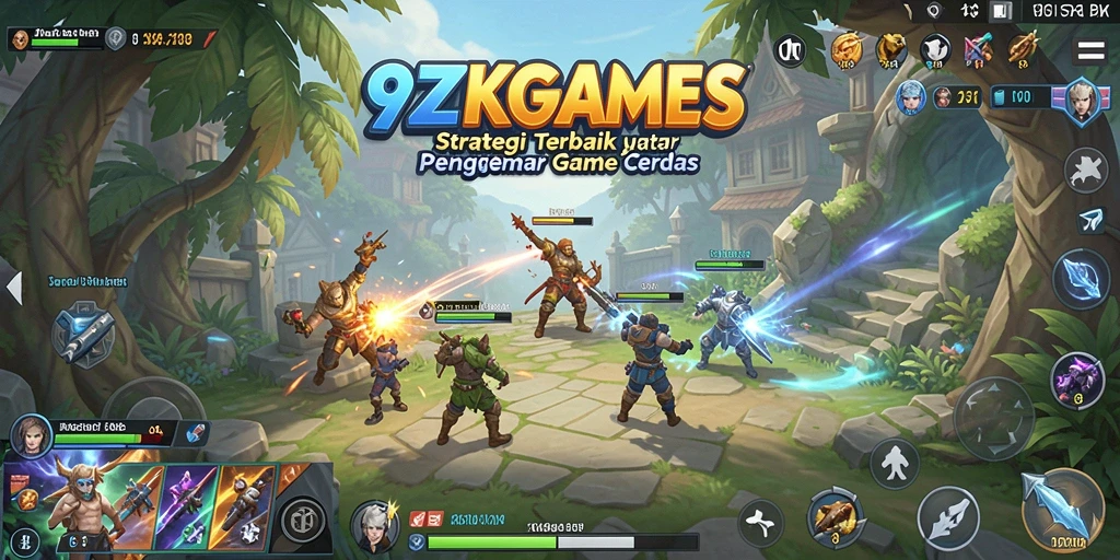 Screenshot utama 9ZKGAMES menampilkan aksi strategi yang mendebarkan.