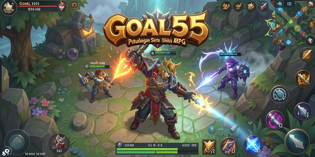 Tangkapan layar menampilkan pertempuran epik dalam <strong>GOAL55</strong> dengan grafik mengesankan.