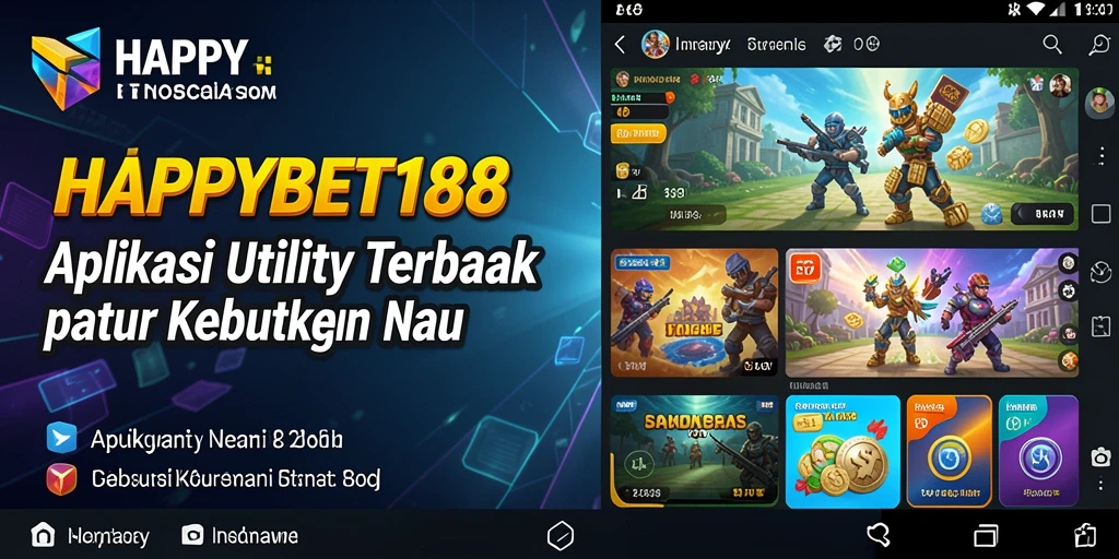 Screenshot utama <strong>HAPPYBET188</strong> menampilkan antarmuka aplikasi Utility yang sederhana dan intuitif.