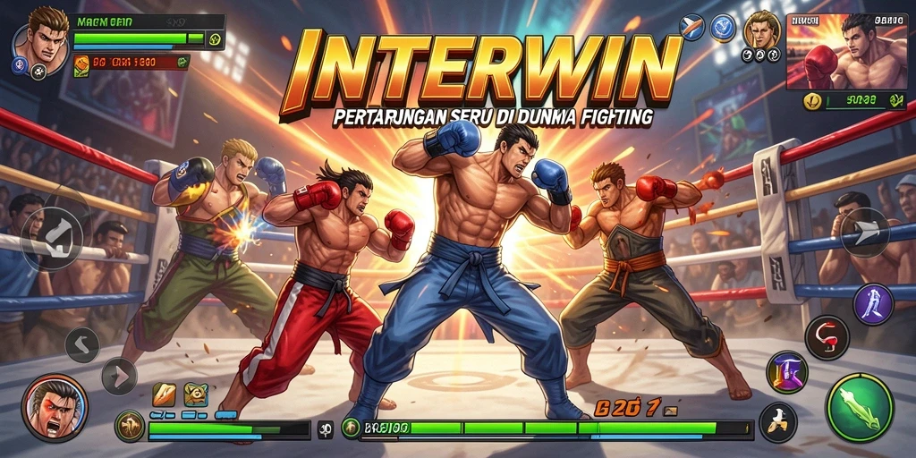 Gameplay pertarungan seru dengan karakter unik di INTERWIN.