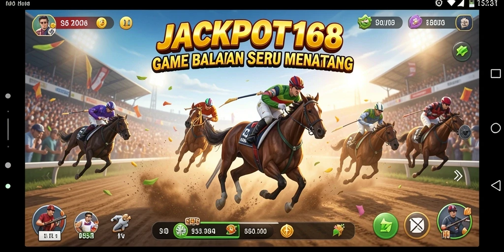 Tampilan menegangkan saat balapan di JACKPOT168.