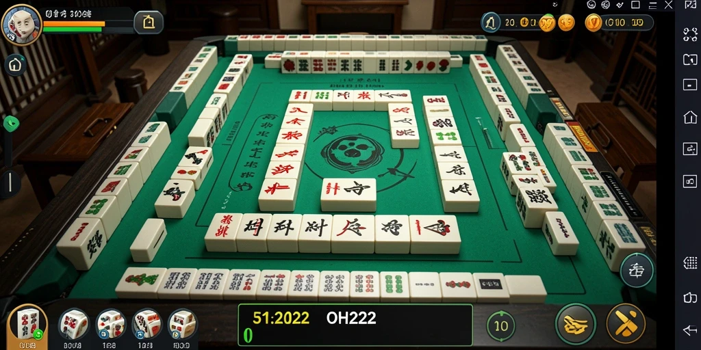 Screenshot utama OH222 menampilkan gameplay Mahjong yang seru.