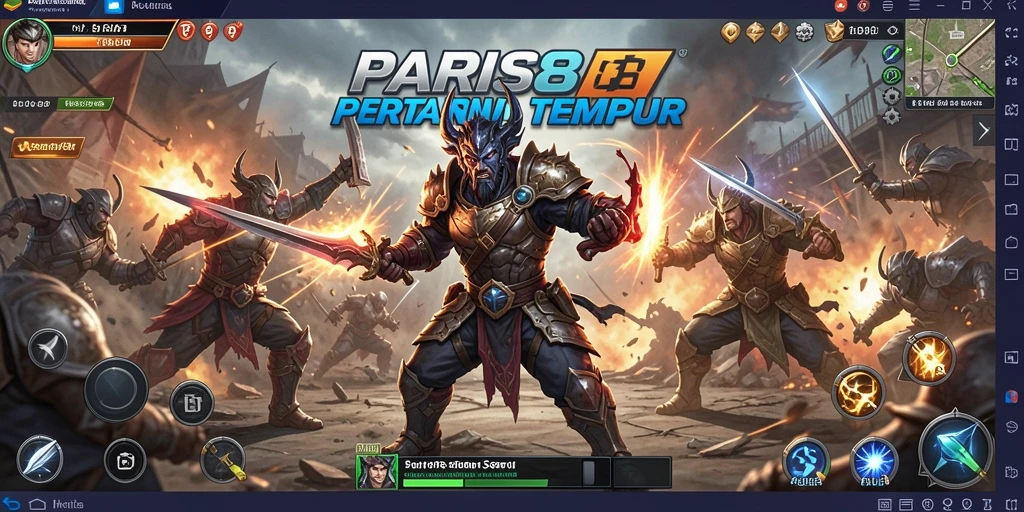 Menampilkan aksi seru dalam pertarungan karakter di PARIS88.