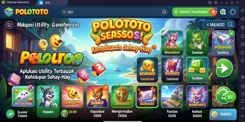 Screenshot POLOTOTO yang menunjukkan antarmuka aplikasi Utility yang intuitif.