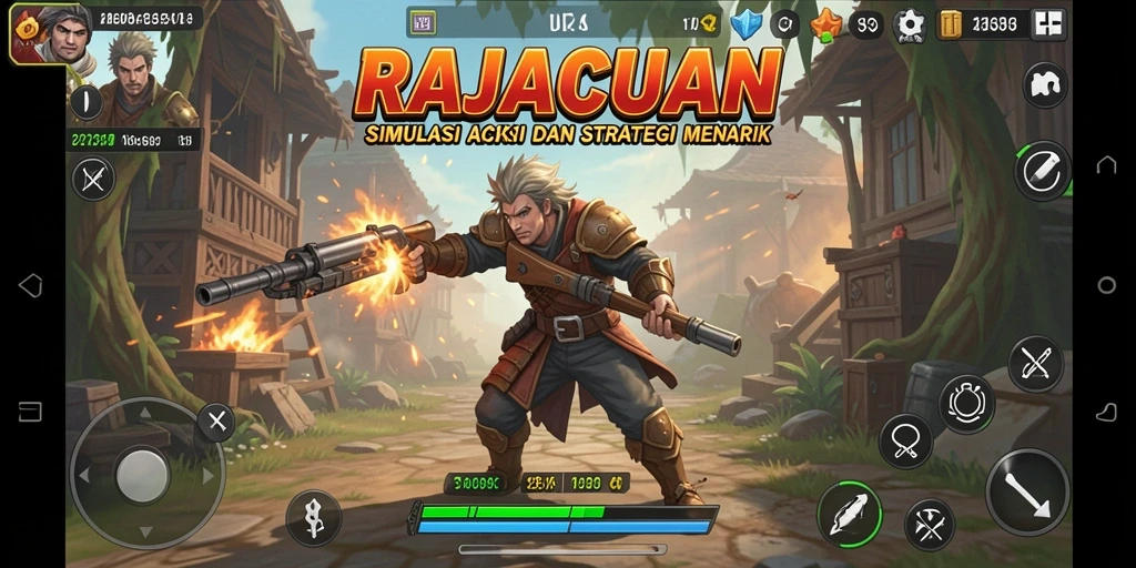 Tampilan gameplay RAJACUAN dengan aksi dan strategi yang mendebarkan.