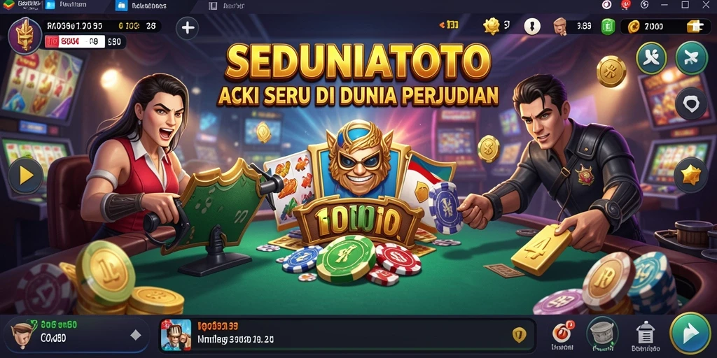 Screenshot menampilkan momen mendebarkan dalam gameplay SEDUNIATOTO.